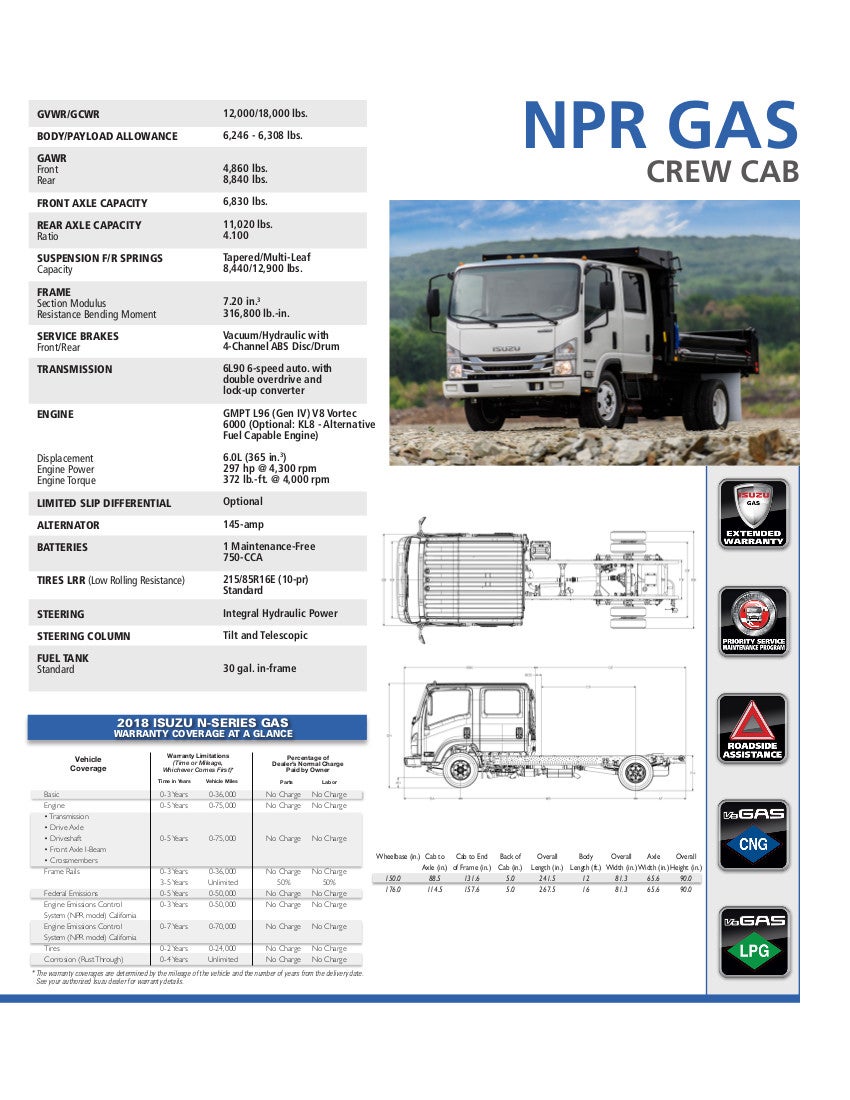 NPR Gas Crew Specs | Corwin Isuzu Reno in Reno NV